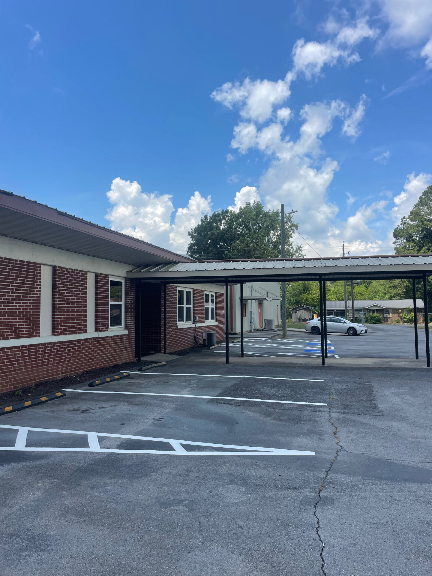 Commercial lot restripe — after