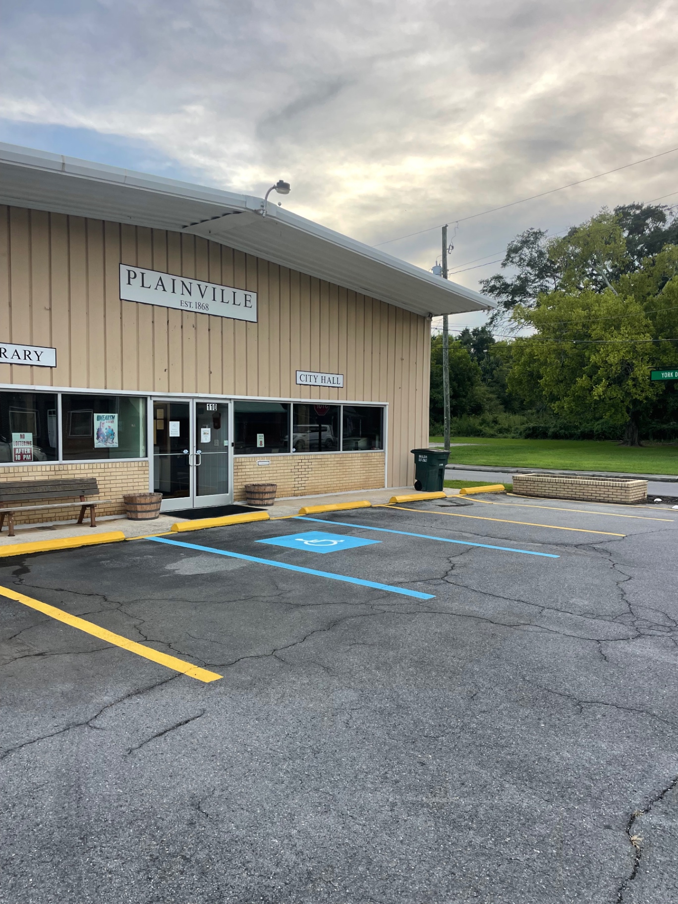 Plainville City Hall accessible parking and curbs